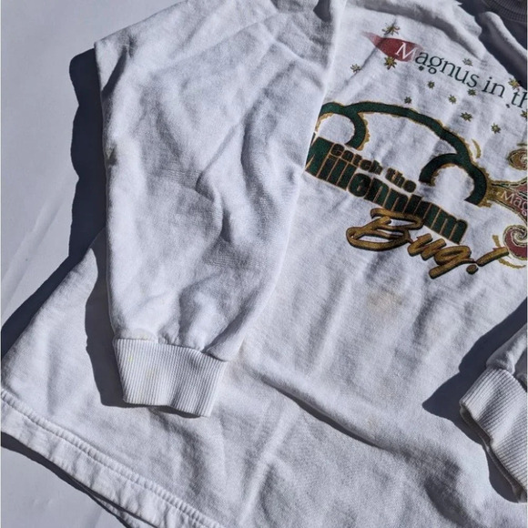 Vintage Sportop 1999 Magnus in the Park White Crew Neck Sweater Small *stain - Picture 9 of 10